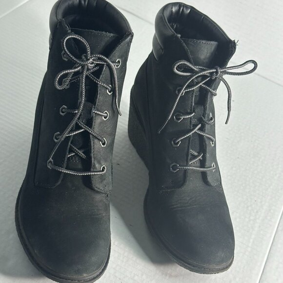 LADIES BLACK 7.5 TIMBERLAND BOOTS - Picture 10 of 15